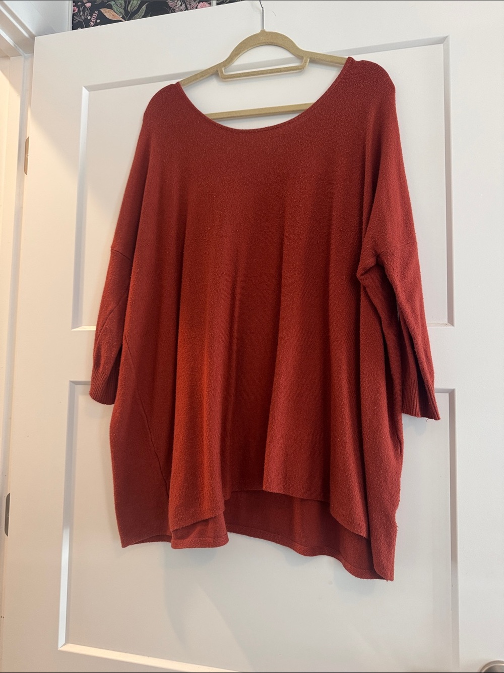 Impressions Scoop Neck Oversized Sweater - Burnt Orange